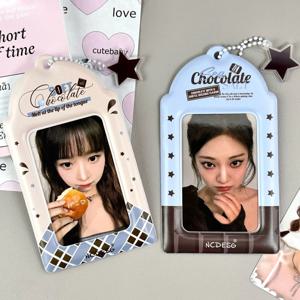 2개입 PVC 3인치 포토카드 홀더 K팝 아이돌 사진 보호 카드 케이스 디스플레이 펜던트
