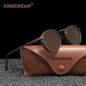 KINGDREAM 편광 선글라스 라운드 프레임 남성 여성 디자인 레트로 UV400 안경 눈부심 방지 인과 운전 안경