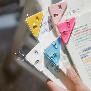 10/20pcs 삼각형 코너 클립 세트 투명 다채로운 페이지 홀더 종이 클립 파일 인덱스 클램프 사무실 학교 책상 주최자