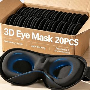 3D 아이 마스크 코 패드가 있는 편안하고 통기성 좋은 수면 마스크, 조절 가능한 사이즈의 눈 가리개, 수면, 여행 및 낮잠용, 블랙아웃 기능
