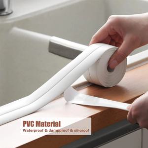 3.2M PVC 코킹 테이프 자기 접착제 오일 방지 주방 싱크 가장자리 코너 벽 스티커 목욕 방수 화장실 씰링 스트립 테이프