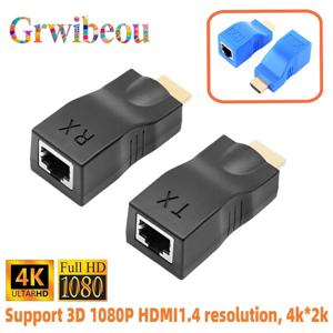 HD 4K 1080P HDMI 호환 연장기 RJ45 포트 네트워크 30M HDMI 호환 RJ45 케이블 CAT5e / 6 UTP LAN 연장 케이블