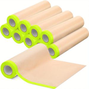 YITAPE 사전 테이핑된 마스킹 페이퍼 접착식 보호지 롤 자동차 도색 가구 바닥 보호용 30/60cm X 20M