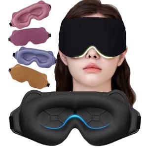 3D 입체형 수면 안대, 옆으로 자는 사람들을 위한 무게감 있는 안대, 부드럽고 편안한 100% 차광, 눈 압박 없음, 남녀공용