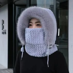 1-5PCS 여성용 방풍 겨울 라이딩 모자 스카프 마스크 후드 귀 덮개 포함 전기 스쿠터 사이클링 야외용 두꺼운 보온 모자