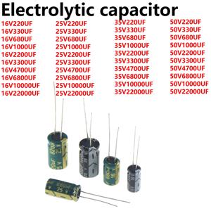 100/50/20/10/5개 16V 25V 35V 63V 50V 400V 450V 커패시터 220uf 330uf 470uf 680uf 1000uf 2200uf 3300uf 4700uf 6800 10000 22000uf