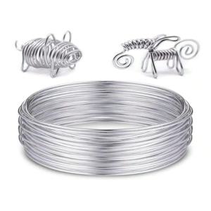 1롤 1-2.5mm 알루미늄 와이어 벤디 공예 와이어, 은도금 보석 와이어, DIY에 적합한 유연한 모델링 와이어