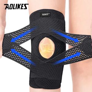 AOLIKES 1PCS 반월상 연골 파열 완화를위한 압축 무릎 패드 무릎 통증 관절염 관절 통증 완화 통기성 무릎 지원