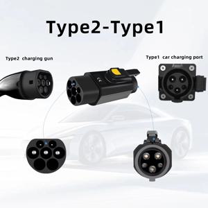 유형 2 - 유형 1 EV 충전기 어댑터 32A 단상 전기 자동차용 IEC 62196 충전기를 J1772 소켓으로 변환