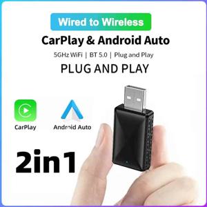 새로운 무선 CarPlay 안드로이드 자동 무선 어댑터 스마트 미니 박스 플러그 앤 플레이 WiFi 고속 연결 유니버설