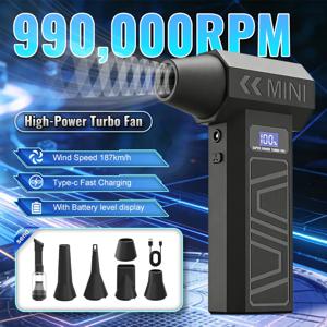 990000RPM X3T 에어 블로워 4단계 압축 공기 분사기 LED 조명 배터리 디스플레이 무선 조절식 브러시리스 터보 블로워