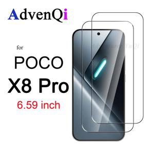 샤오미 POCO X8 Pro 6.59인치용 스크린 보호 필름 강화유리 HD 9H 투명 투명 안티스크래치 케이스 호환
