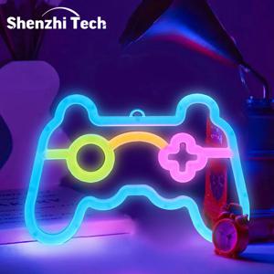 LED 게임 컨트롤러 네온사인, 깨지지 않는 PVC 소재, 게임룸 스트리밍 배경, 휴일 장식용 무드등