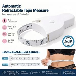 150cm 자동 텔레스코픽 줄자, 신체 측정용 줄자, 재봉자, 센티미터 줄자, 신체 측정용 흰색 도구