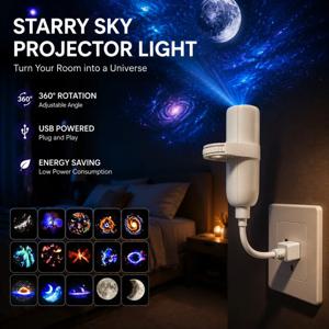 스타 프로젝터 야간 조명 USB 플러그인 360 °   어린이를 위한 회전하는 별이 빛나는 하늘 프로젝션 램프 침실 파티 선물 룸 데코레이션