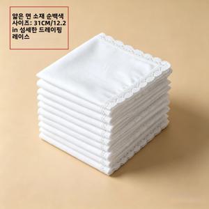 3/6팩 31cm/12.2in 얇은 순면 흰색 레이스 손수건 남녀공용 결혼 기념품