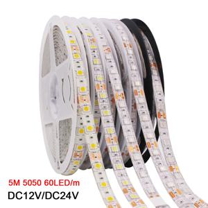 LED 스트립 5050 RGB CCT RGBCCT RGB 흰색 조명 12V 24V 방수 5M 300LED 파란색 따뜻한 흰색 LED 테이프 조명 유연한