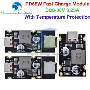 TZT QC4.0 QC3.0 Type-C USB PD65W 고속 충전 어댑터 모듈 DC8-32V 3.25A 65W Huawei SCP/FCP Apple PD 용 스텝 다운 모듈
