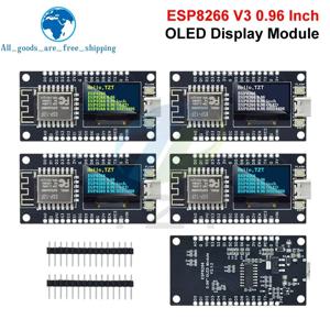 NodeMCU ESP8266 V3 개발 보드, 0.96 인치 OLED 디스플레이 CH340 ESP-12F WiFi 모듈 TYPE-C USB, Arduino/Micropython용