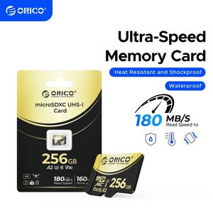 ORICO 마이크로 SD 카드 TF 메모리 카드 512GBFull HD 및 4K UHD C10, U3, V30, A2, microSDXC GoPRO DJI 드론용 최대 180MB/s
