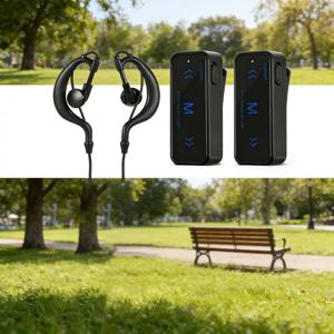 미니 무전기 400-470MHz 장거리 양방향 라디오, 헤드셋 이어피스 및 USB 충전 기능 포함, 살롱/레스토랑용 한 쌍 세트