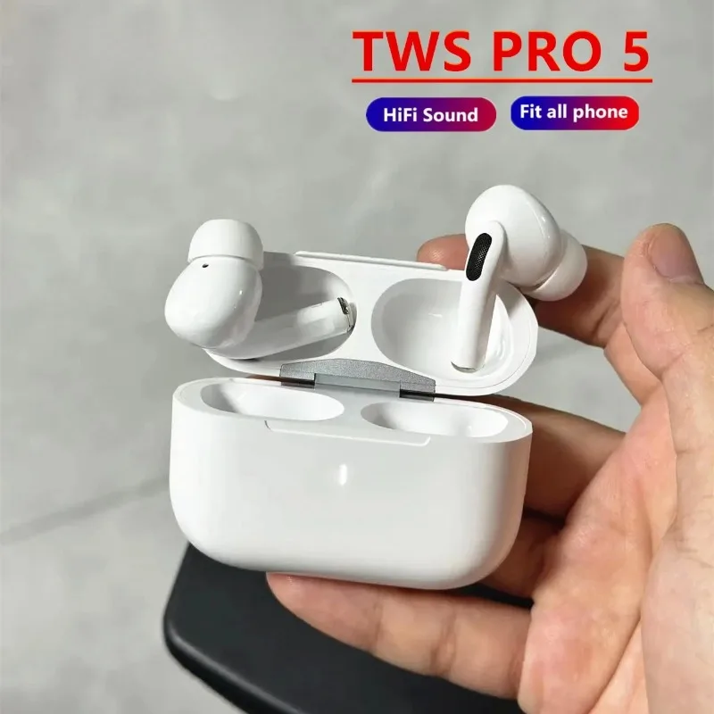 TWS Pro 5 무선 블루투스 이어폰 헤드폰 ANC 소음 감소 이어버드 HiFi 사운드 아이폰 안드로이드용 낮은 대기 시간