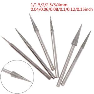 6개 1-4mm 다이아몬드 그라인딩 헤드 니들 비트 버 그레이빙 조각 도구 2.35mm 샹크 직경