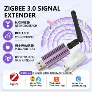 USB Zigbee 신호 리피터 범위 확장기 고이득 안테나 스마트 홈 메쉬 부스터 Tuya Smart Life Home Assistant Z2M과 함께 작동