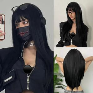 26인치 긴 생머리 합성 가발 - 할로윈 코스프레 헤어 액세서리 - 데일리 가발 - 고온 헤어캡