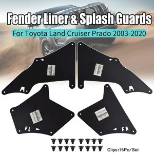Toyota Land Cruiser Prado J120 J150 2003 - 2020 LC3 LC4 LC5 앞치마 씰 머드 플랩 W 클립 펜더 라이너 용 스플래시 가드 쉴드