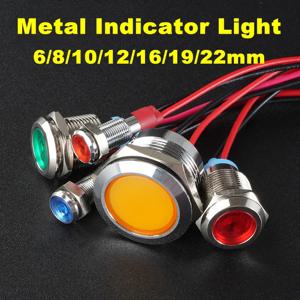 6mm8mm10mm12mm16mm19mm22mm 금속 표시기 LED 신호 와이어 3v 5v 12V 24V 220V 경고등, 빨간색, 파란색, 노란색, 녹색