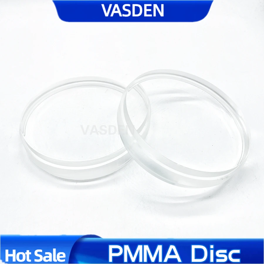 명확한 색깔 98mm 단층 PMMA 디스크 치과 실험실 재료 틀니 CAD CAM 맷돌로 가는 반투명한 PMMA 구획