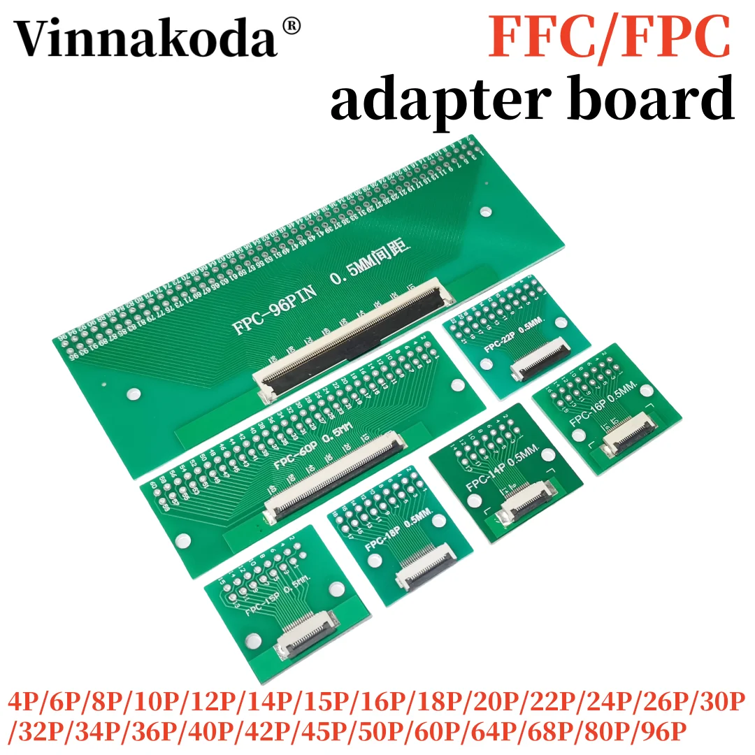 FFC/FPC 0.5MM 어댑터 보드 4P/6P/8P/10P/12P/14P/15P/16P/18P/20P/22P/24P/26P/30P/32P/34P/36P/40P/42P/45P/50P/60P/64P/68P/80P/96P