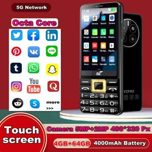 터치 스크린 Rungee M8 안드로이드 13 와이파이 5G 스마트폰 Google Play GPS 4GB+64GB 4000mAh 배터리 2MP+5MP PTT PK Qin F21 F22 전화