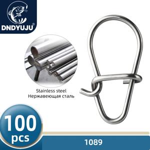 DNDYUJU 100X 낚시용 스냅 핀 304 스테인리스 스틸 롤링 스위블 루어 커넥터 낚시 도구 액세서리