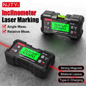 디지털 레이저 각도 게이지 고정밀 경사계 및 레벨 박스(양면 레이저 라인 포함) 자기식 USB 충전식 DIY 도구
