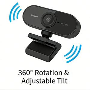 내장 마이크가 있는 USB 웹캠, 플러그 앤 플레이 PC 카메라 360 °   비디오 통화, 줌, 팀즈, 스트리밍에 적합한 회전식 기능