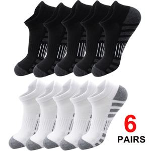 6/24쌍 발목 운동용 러닝 양말 쿠션 처리된 통기성 로우 컷 스포츠 탭 양말 남녀공용