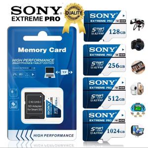 오리지널 소니 마이크로 SD 카드 고속 SD 메모리 카드 128GB U3 V60 TF 플래시 카드 휴대폰 카메라 PC용 1024GB 512GB 256GB 64GB