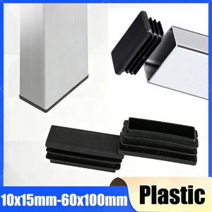 2~20Pcs 직사각형 검정색 플라스틱 블랭킹 엔드 캡 가구 다리 튜브 파이프 인서트 플러그 장식용 먼지 커버