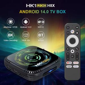 트랜스피드 올위너 H728 안드로이드 14 음성 TV 박스 8K HDR10+ 듀얼 WiFi6 BT5.0 32GB/64GB ARM Cortex-A55 옥타코어 4K 셋톱박스