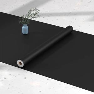 80CM 폭 자체 접착 필름 블랙 매트 두꺼운 스티커 가구 주방 찬장 테이블 벽 DIY 리노베이션 벽지