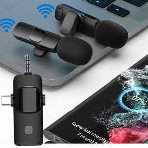 미니 무선 라발리에 마이크 USB C 노이즈 캔슬링 핀 마이크 아이폰 17/16/15 비디오 녹화 브이로그용