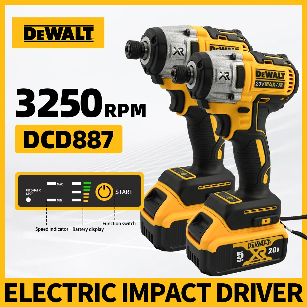 DEWALT DCD887 무선 브러시리스 전기 스크루드라이버 드릴 도구 나사 제거 및 드릴링용 무선 전동 공구