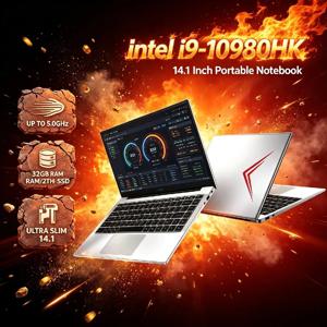 인텔 i9 10980HK 14.1인치 노트북 8코어 16스레드 2.4GHz 5.3GHz 최대 16MB 45W 32GB DDR4 2TB M.2 SSD WiFi6 게이밍 오피스 프로 맥스