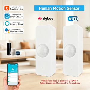 Tuya 스마트 라이프 PIR 모션 센서 WiFi Zigbee 인간 적외선 감지기 보안 알람 홈 오토메이션은 Alexa Google과 함께 작동합니다.