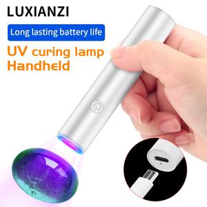 LUXIANZI 타이밍 기능이있는 휴대용 UV 경화 램프 녹색 오일 접착제 빠른 건조 USB 네일 건조기 LED 미니 손전등 펜
