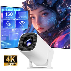 P30PRO 안드로이드 14 스마트 미니 프로젝터 WiFi6 BT 5.0 4K 1280 * 720P 지원 스크린 미러링 홈 시어터 프로젝터 지원