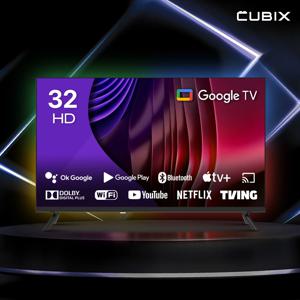 큐빅스 81cm 32인치 HD 스마트TV 블랙에디션 구글 안드로이드
