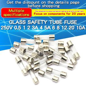 100개 5*20mm 고속 블로우 유리관 퓨즈 5x20mm 250V 0.1A 0.2A 0.5A 1A 1.5A 2A 3A 3.15A 4A 5A 6A 8A 10A 15A 20A 25A 30A AMP 퓨즈